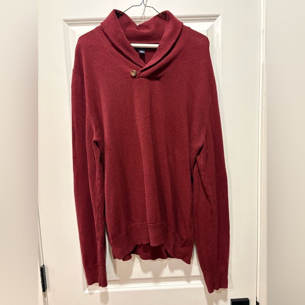 Gap Men’s Red Shawl Collar Sweater